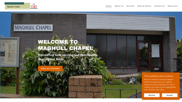 Screenshot of the Maghull Chapel Congregational Trust website