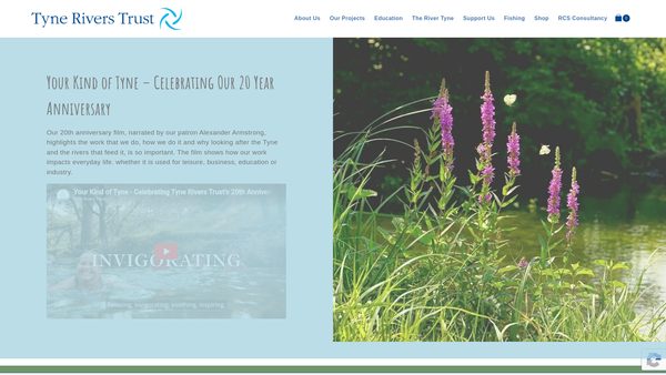 Screenshot of the Tyne Rivers Trust website