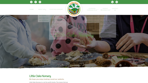 Screenshot of the Little Oaks Nursery Leeds Ltd website