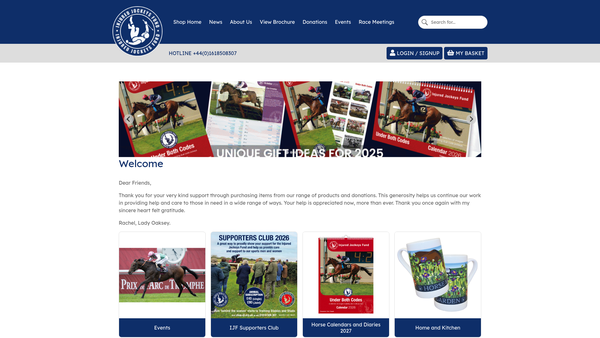 Screenshot of the The Injured Jockeys Fund website