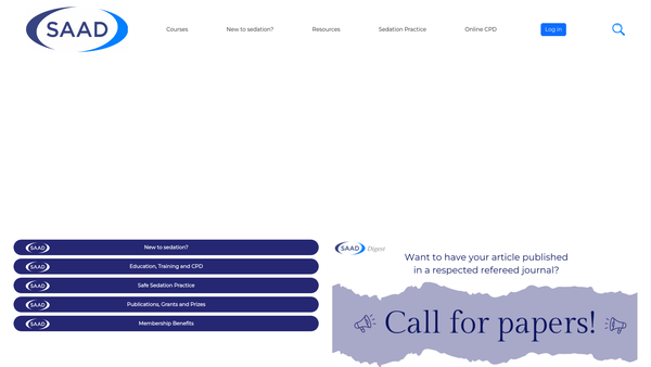 Screenshot of the The Society For The Advancement Of Anaesthesia In Dentistry website