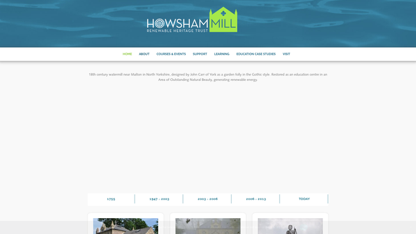Screenshot of the Renewable Heritage Trust website
