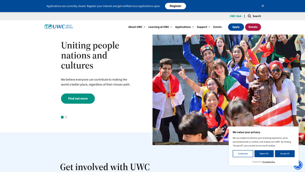 Screenshot of the U.w.c. Great Britain Limited website