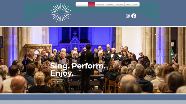 Screenshot of the Wendover Choral Society website
