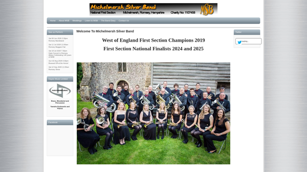 Screenshot of the Michelmersh Silver Band website