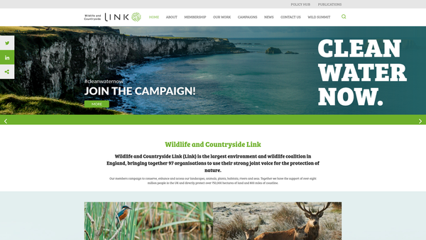 Screenshot of the Wildlife And Countryside Link website