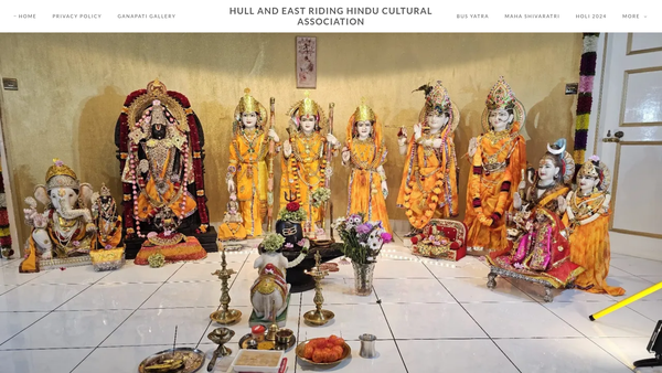 Screenshot of the Hull And East Riding Hindu Cultural Association website