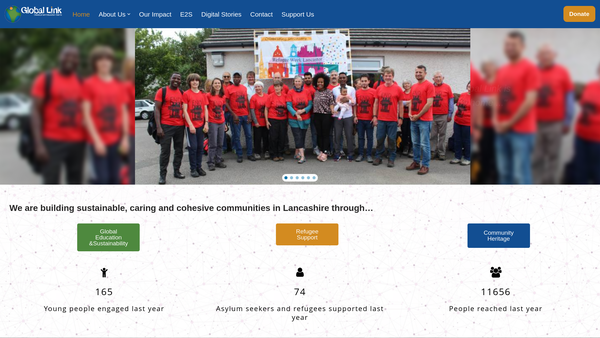 Screenshot of the Global Link (Lancaster) website
