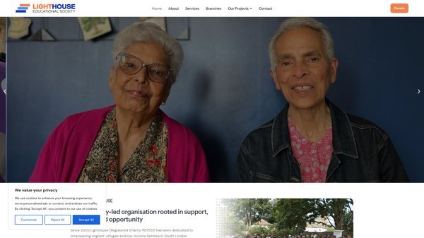 Screenshot of the Lighthouse Educational Society website