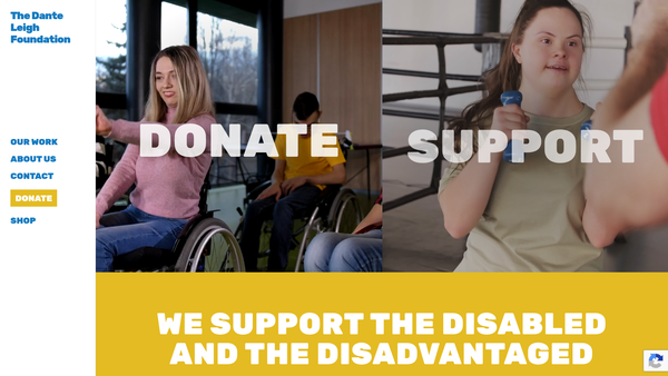 Screenshot of the The Dante Leigh Foundation website