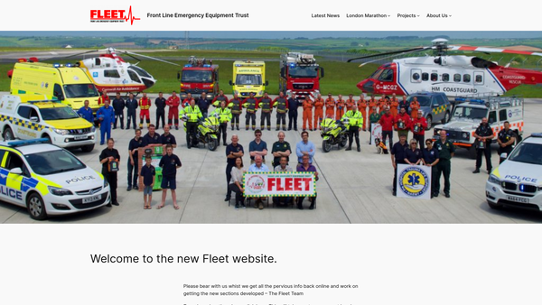 Screenshot of the Front Line Emergency Equipment Trust Limited website