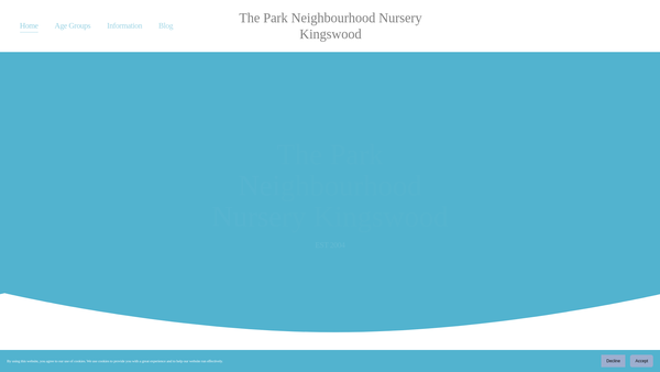 Screenshot of the The Park Neighbourhood Nursery website