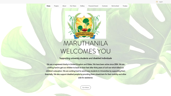 Screenshot of the Maruthanila Ltd website