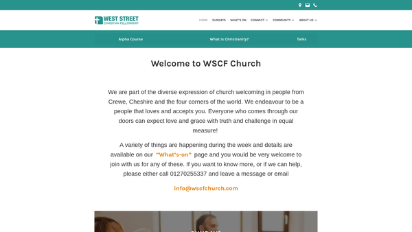 Screenshot of the West Street Christian Fellowship website