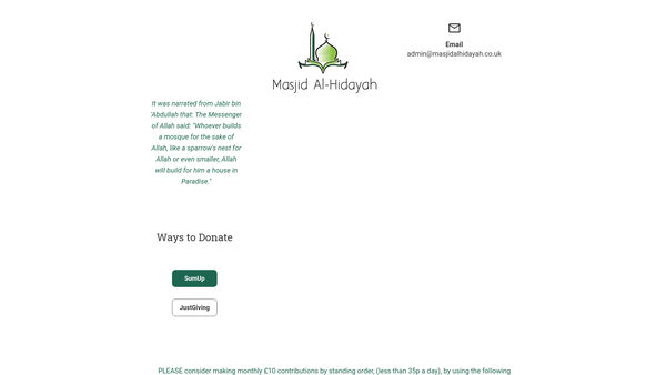 Screenshot of the Al-Hidayah Association website