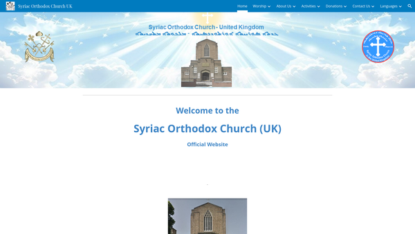 Screenshot of the Syrian Orthodox Church website