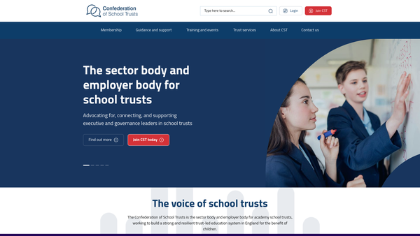 Screenshot of the Confederation Of School Trusts website