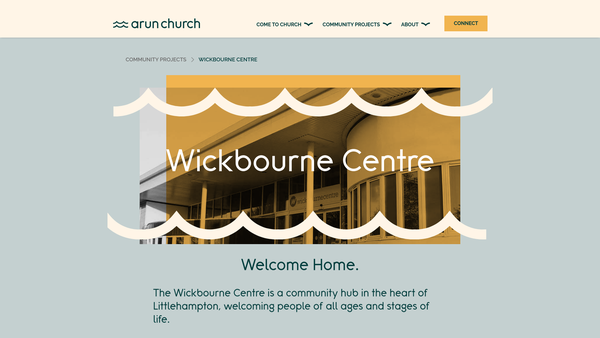 Screenshot of the Arun Community Church Wickbourne Centre website