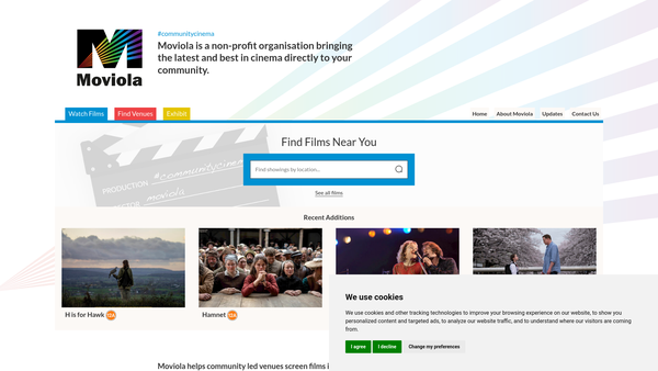 Screenshot of the Moviola Limited website