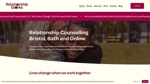 Screenshot of the Relationship Works website