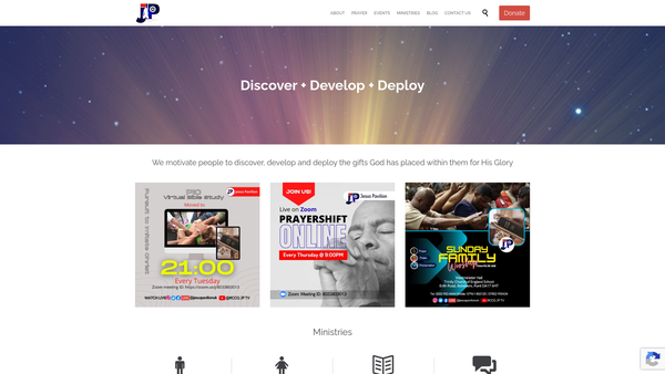 Screenshot of the Redeemed Christian Church Of God ("Rccg") Jesus Pavilion website