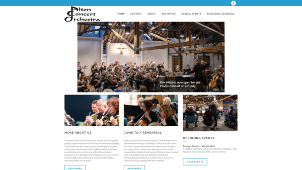 Screenshot of the Alton Concert Orchestra website