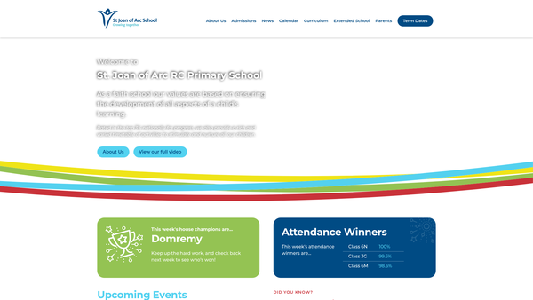 Screenshot of the St Joan Of Arc Parents Association website