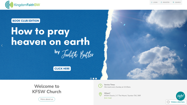 Screenshot of the Kingdom Faith South West website
