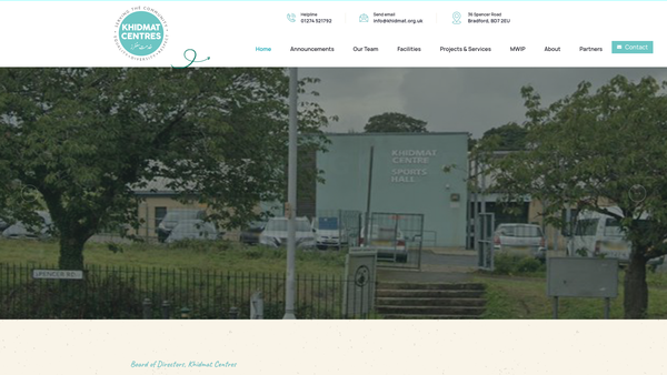 Screenshot of the Khidmat Centres website