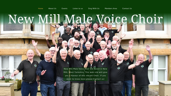 Screenshot of the New Mill Male Voice Choir website