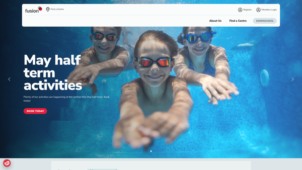 Screenshot of the Fusion Lifestyle website