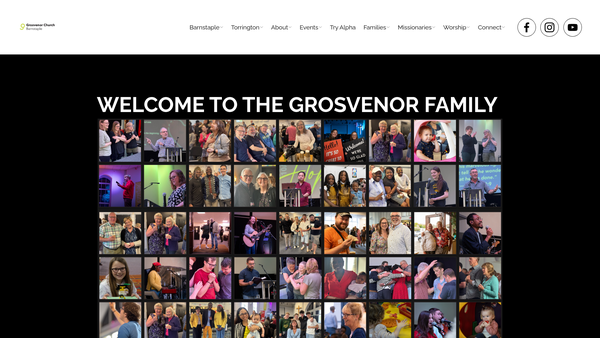 Screenshot of the Grosvenor Church Barnstaple website