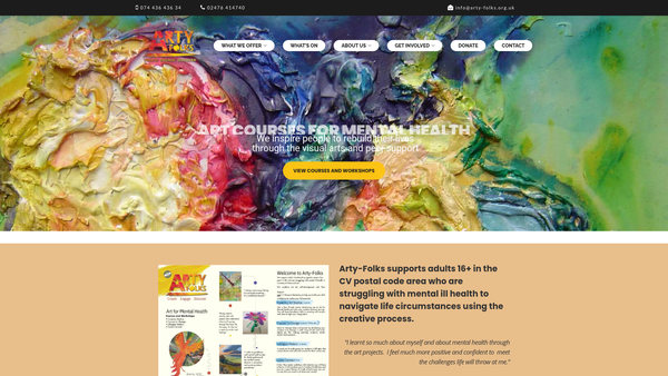 Screenshot of the Arty-Folks website