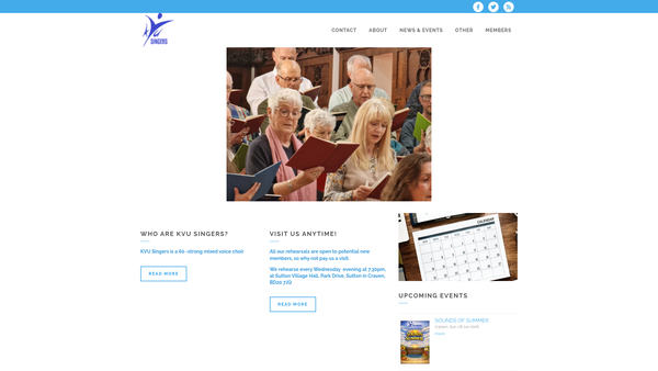 Screenshot of the Kvu Singers website