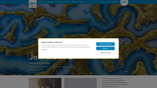 Screenshot of the The Royal Photographic Society Of Great Britain website