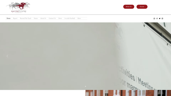 Screenshot of the The Racing Centre Ltd website