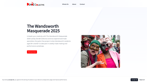 Screenshot of the Dende Collective website
