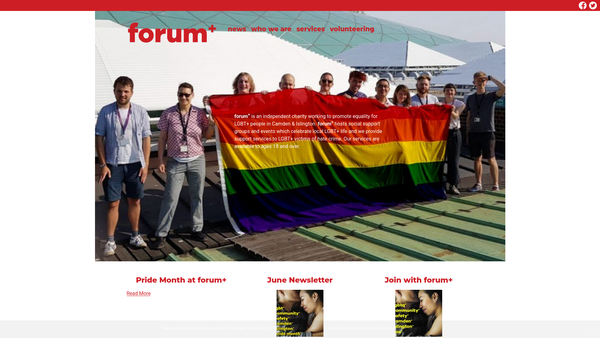 Screenshot of the forum+ website
