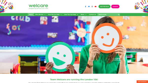 Screenshot of the Southwark Diocesan Welcare website