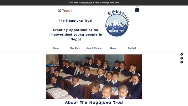 Screenshot of the The Nagajuna Trust website