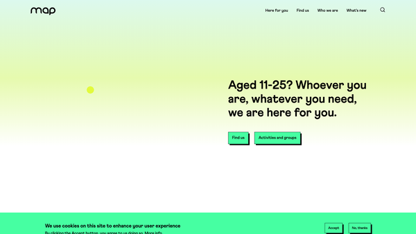 Screenshot of the Mancroft Advice Project (Map) website