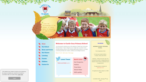 Screenshot of the Castle Cary Primary School PTFA website