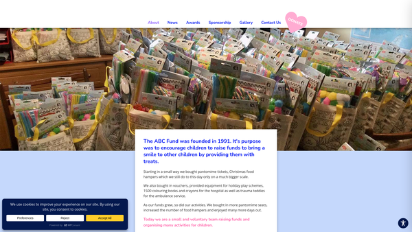 Screenshot of the Abc Fund website