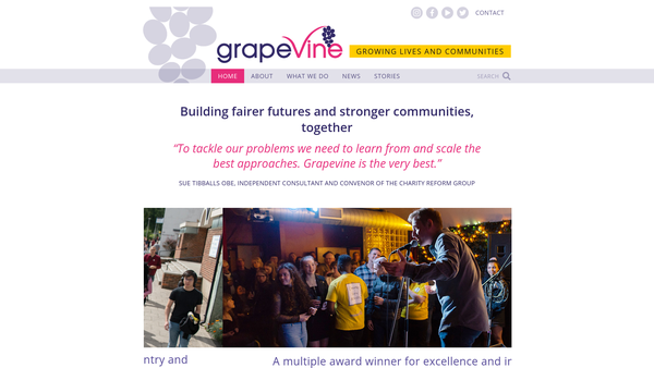 Screenshot of the Grapevine (Coventry And Warwickshire) Ltd website