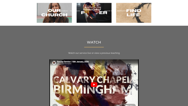 Screenshot of the Calvary Chapel Birmingham Limited website