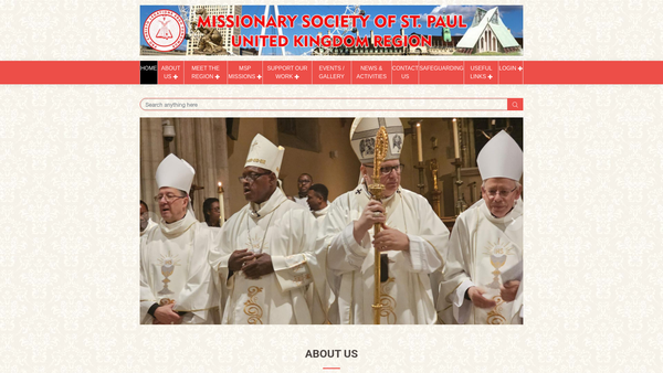 Screenshot of the The Missionary Society Of St Paul website