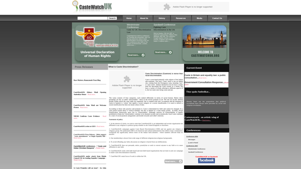 Screenshot of the Castewatchuk website