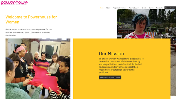 Screenshot of the Powerhouse For Women website
