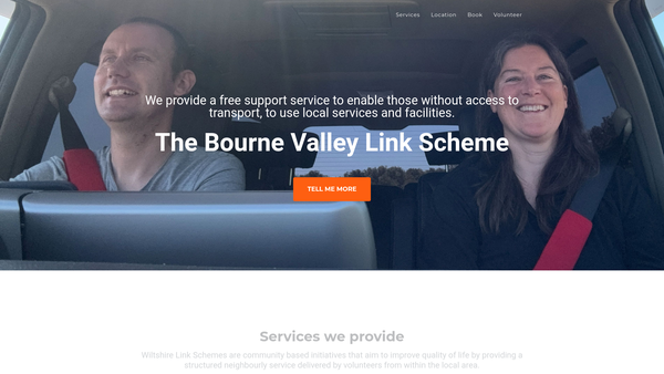 Screenshot of the Bourne Valley Good Neighbour Link Scheme website
