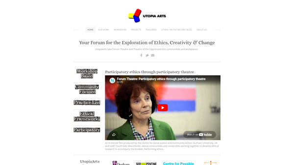 Screenshot of the Utopia Arts Limited website